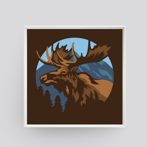 Moose Layered Shadowbox - my Custom Designs - Digital File Digital My Custom Designs SVG
