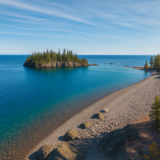 Pebble Beach - Rock Lighthouse State Park - Minnesota United States - Rendered - Digital File Digital My Custom Designs PDF