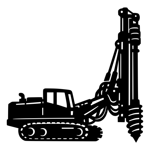 Mining Drill Rig Silhouette - Vector Graphics - Digital File Digital My Custom Designs PDF