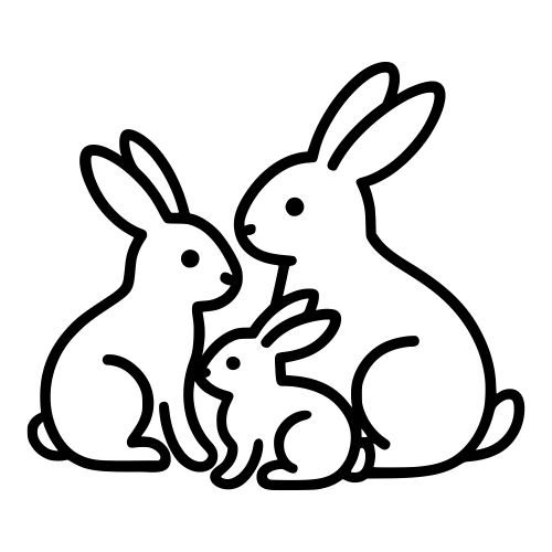 Bunny Family Outline - Digital File - XCS Friendly Digital My Custom Designs PDF