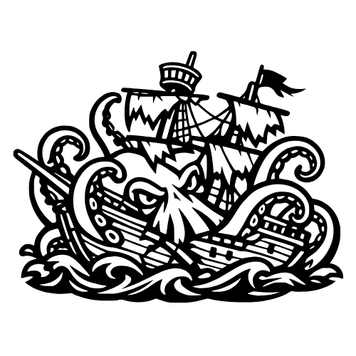 Kraken Shipwreck Design - Vector Graphics - Digital File Digital My Custom Designs PDF