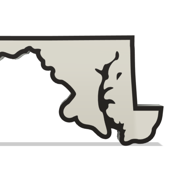 Maryland Wall Lightbox - United States - 3D Print Product My Custom Designs