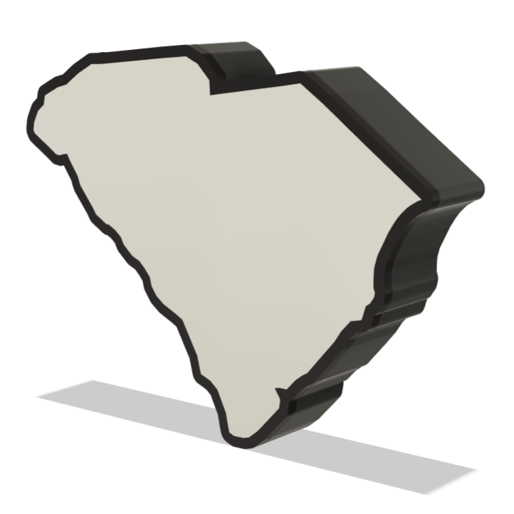 South Carolina Wall Lightbox - United States - 3D Printed Product My Custom Designs