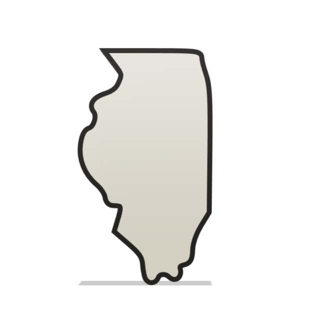 3D Printed Illinois Wall Lightbox - United States Product My Custom Designs