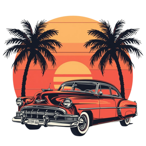 Sunset Vintage - T Shirt Design - Digital File Digital My Custom Designs 300 DPI PNG