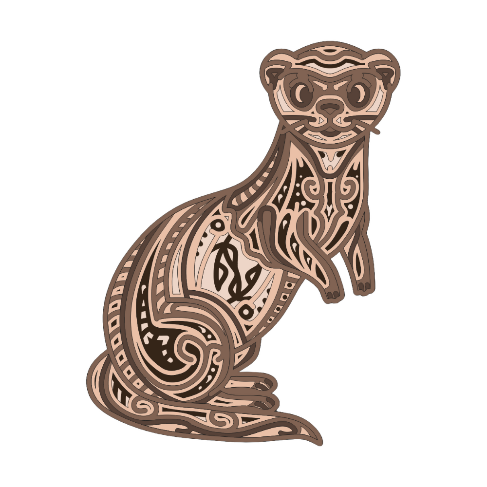 Ferret - Layered Line Design - Digital File Digital My Custom Designs ZIP File
