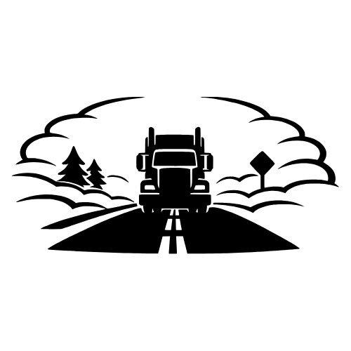 Foggy Road with Truck Silhouette - Vector Graphics - Digital File Digital My Custom Designs PDF