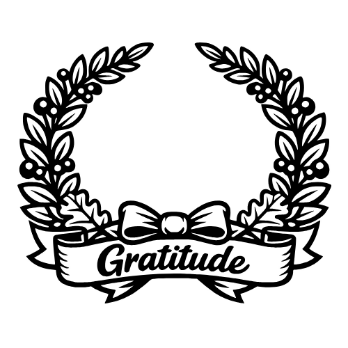 Gratitude Wreath Outline - Vector Graphics - Digital File Digital My Custom Designs PDF