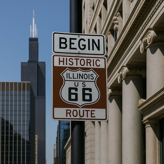 Begin Historic Route 66 - East Adams Street and South Michigan Avenue - Illinois United States - Rendered - Digital File Digital My Custom Designs PDF