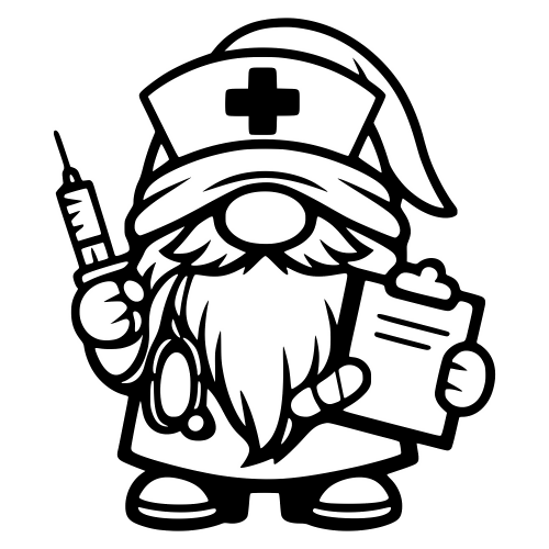 Cartoon Gnome Nurse - Digital File - XCS Friendly Digital My Custom Designs PDF