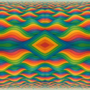 Nature and Landscape - Infinite Rainbow Rolling Hills - Pattern - Digital File