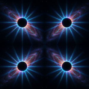 Space and Cosmic - Galactic Eclipse With Holographic Rays - Pattern - Digital file