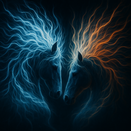 Animal and Wildlife - Fractal Horse Manes In Electric Motion - Pattern - Digital File Digital My Custom Designs PDF