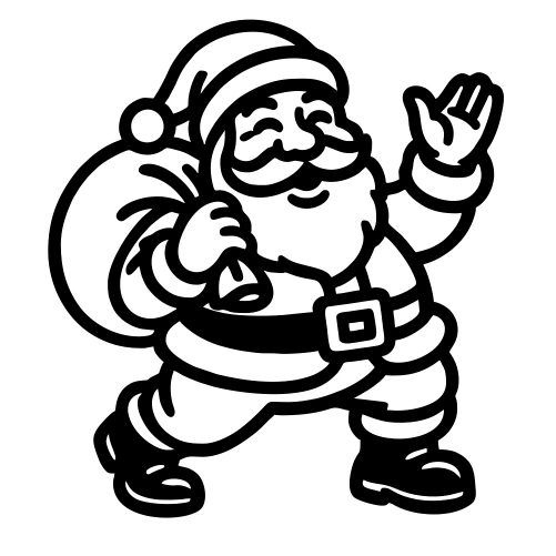 Santa Claus Outline - Digital File - XCS Friendly Digital My Custom Designs PDF