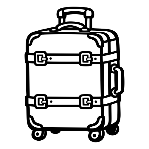Suitcase Outline - Vector Graphics - Digital File Digital My Custom Designs PDF