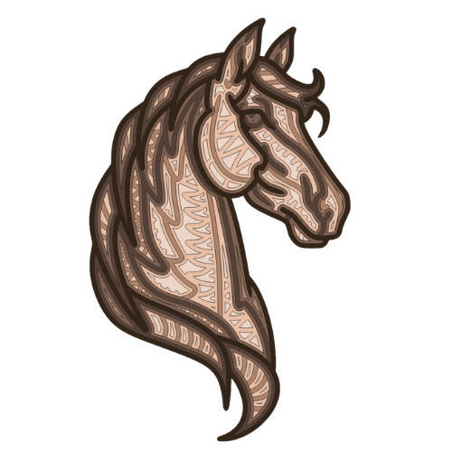 Horse - Layered Line Design - Digital File Digital My Custom Designs ZIP File