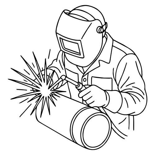 Welding Pipe Sketch - Digital file - XCS Friendly Digital My Custom Designs PDF