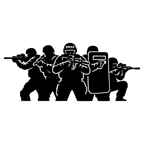 SWAT Team Silhouette - Vector Graphics - Digital File Digital My Custom Designs PDF