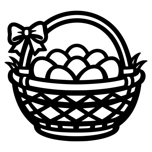 Egg Basket Design - Vector Graphics - Digital File