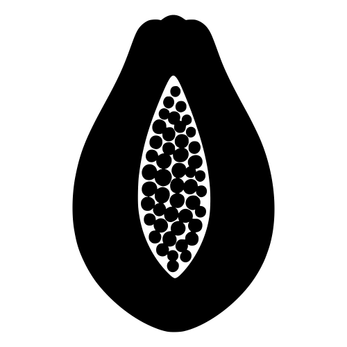 Halved Papaya Silhouette - Digital File - XCS Friendly