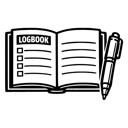 Logbook with Pen Outline - Vector Graphics - Digital File