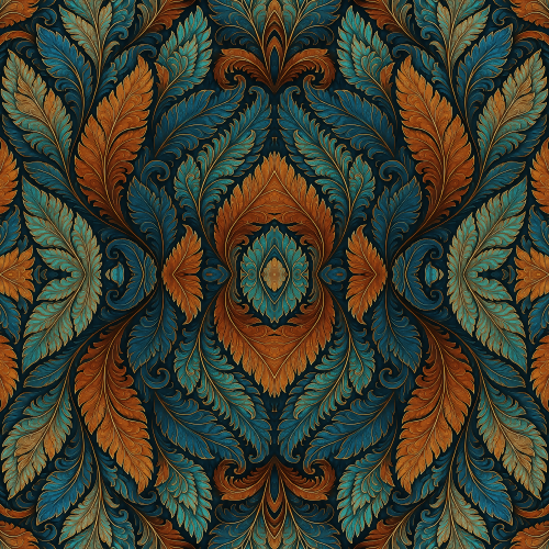 Fantasy and Myth - Fractal Griffin Feathers With Metallic Outlines - Pattern - Digital File Digital My Custom Designs PDF