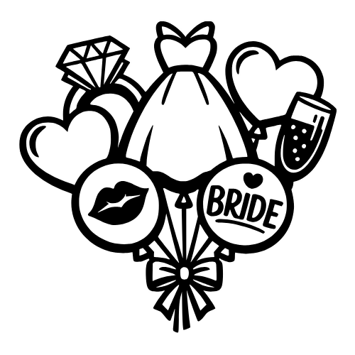 Bride Balloons Sketch - Digital File - XCS Friendly Digital My Custom Designs PDF