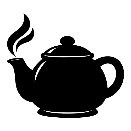 Steaming Teapot Silhouette - Digital File - XCS Friendly
