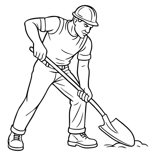 Worker With Shovel - digital file - XCS Friendly Digital My Custom Designs PDF