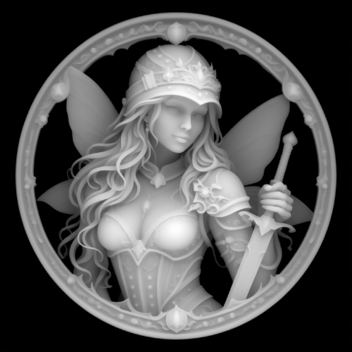 Fairy Soldier For War Depth Map - Digital File Digital My Custom Designs ZIP File