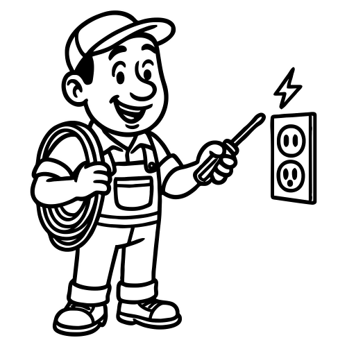 Electrician Cartoon - Digital File - XCS Friendly Digital My Custom Designs PDF