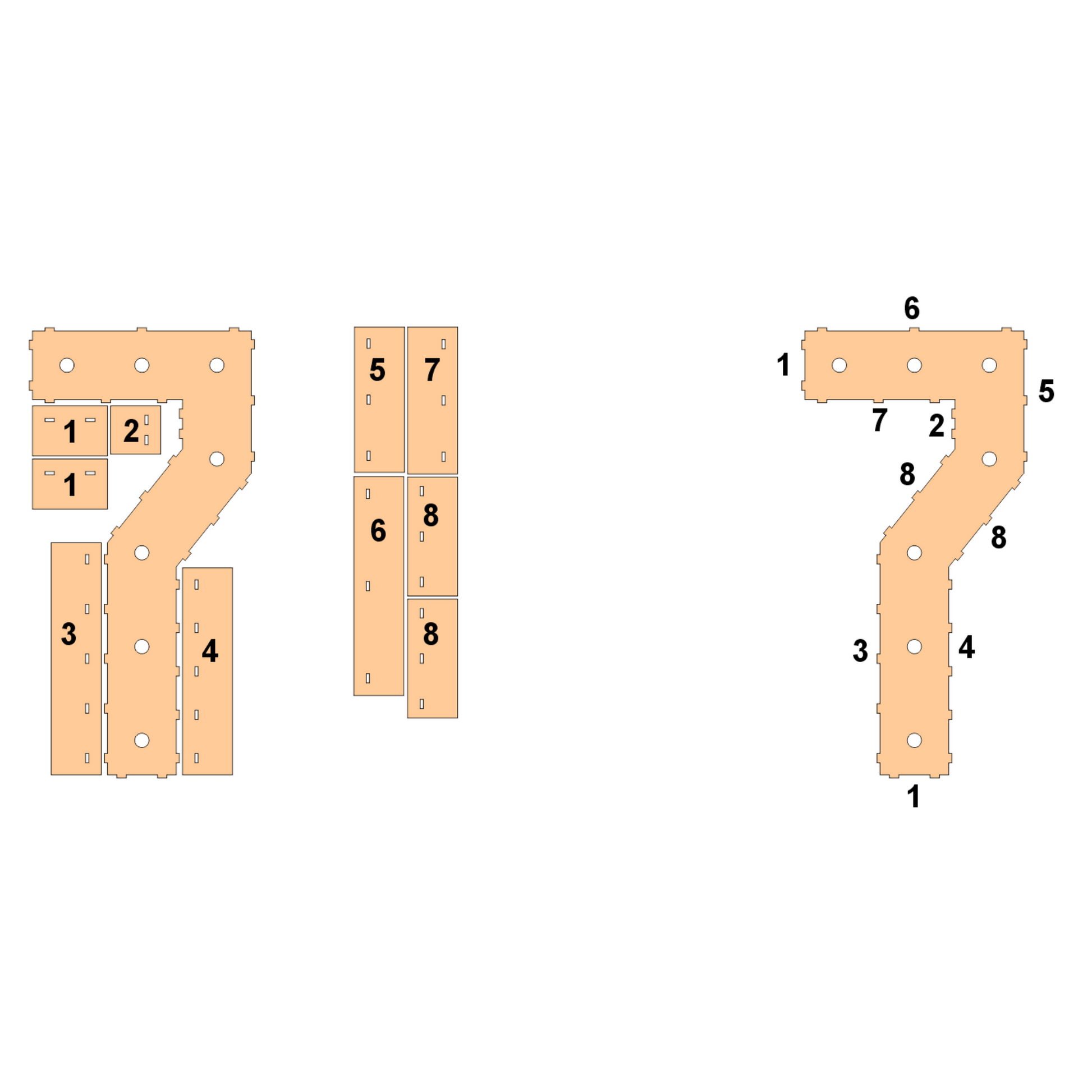#7 Marquee Number Templates - 3D Projects - Digital File - ZIP File - Digital