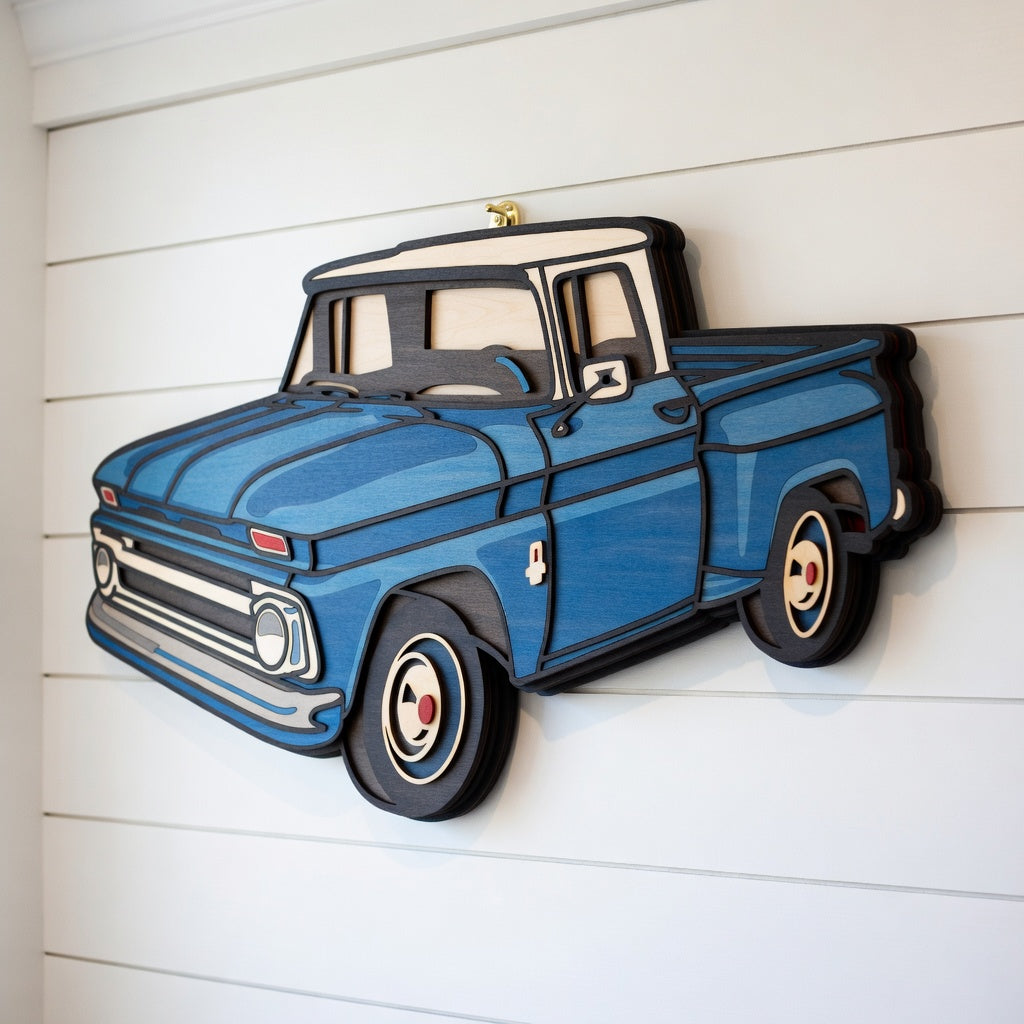 70’s Truck - Layered Line Designs - Vehicle - Digital File - ZIP File - Digital