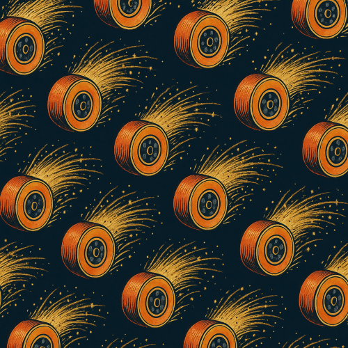 Vintage and Retro - Roller Disco Wheels With Spark Trail - Pattern - Digital File Digital My Custom Designs PDF