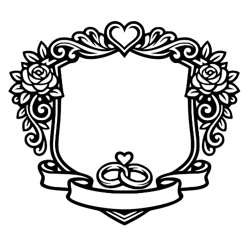 Wedding Monogram Frame - Digital File - XCS Friendly