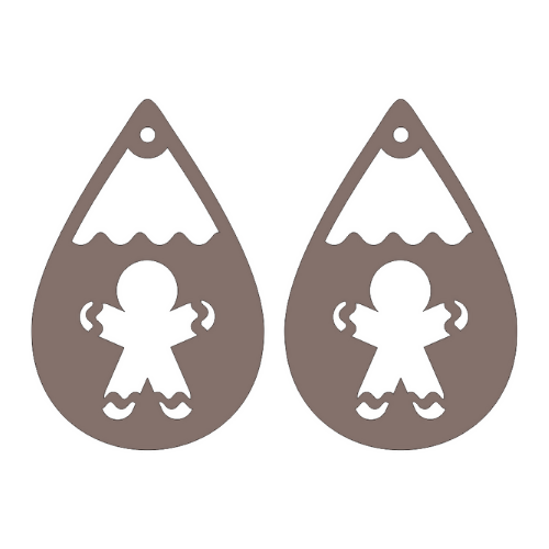 Gingerbread Man Cutout Earrings - Digital File Digital My Custom Designs SVG
