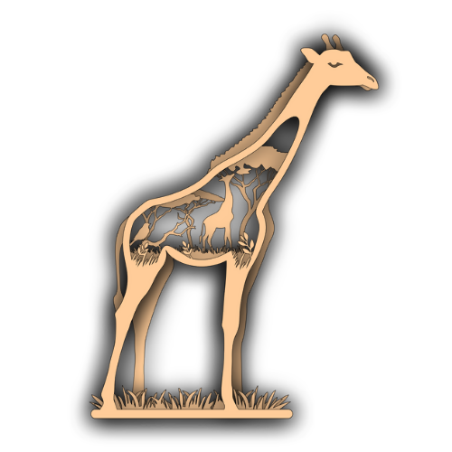 Giraffe Layered Nature Design - Digital File Digital My Custom Designs SVG