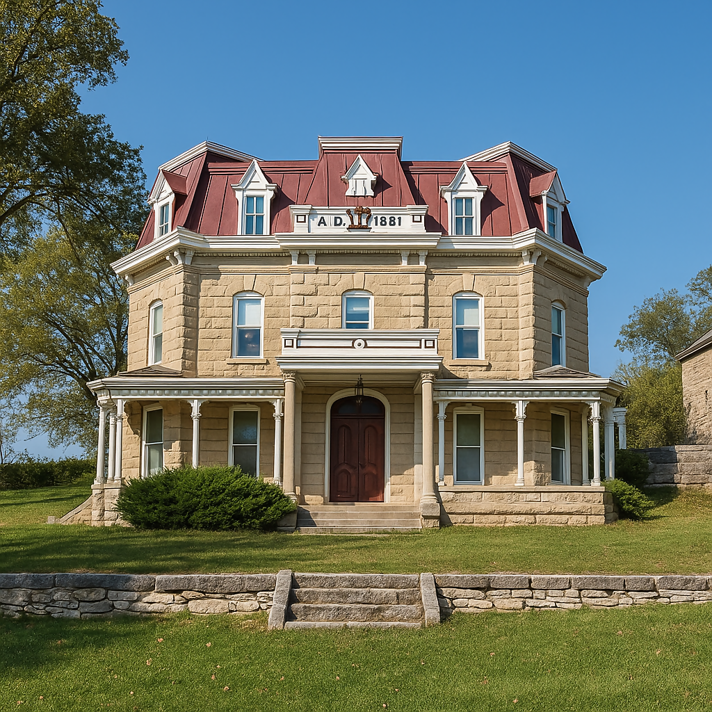Spring Hill Ranch House - Tallgrass Prairie National Preserve - Kansas United States - Rendered - Digital File Digital My Custom Designs PDF