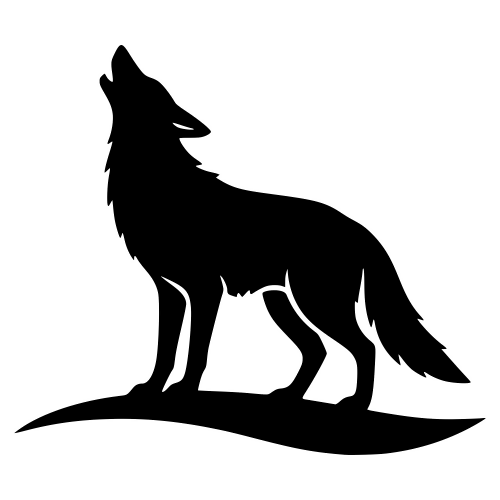 Cayote Howling Silhouette - Digital File - XCS Friendly Digital My Custom Designs PDF