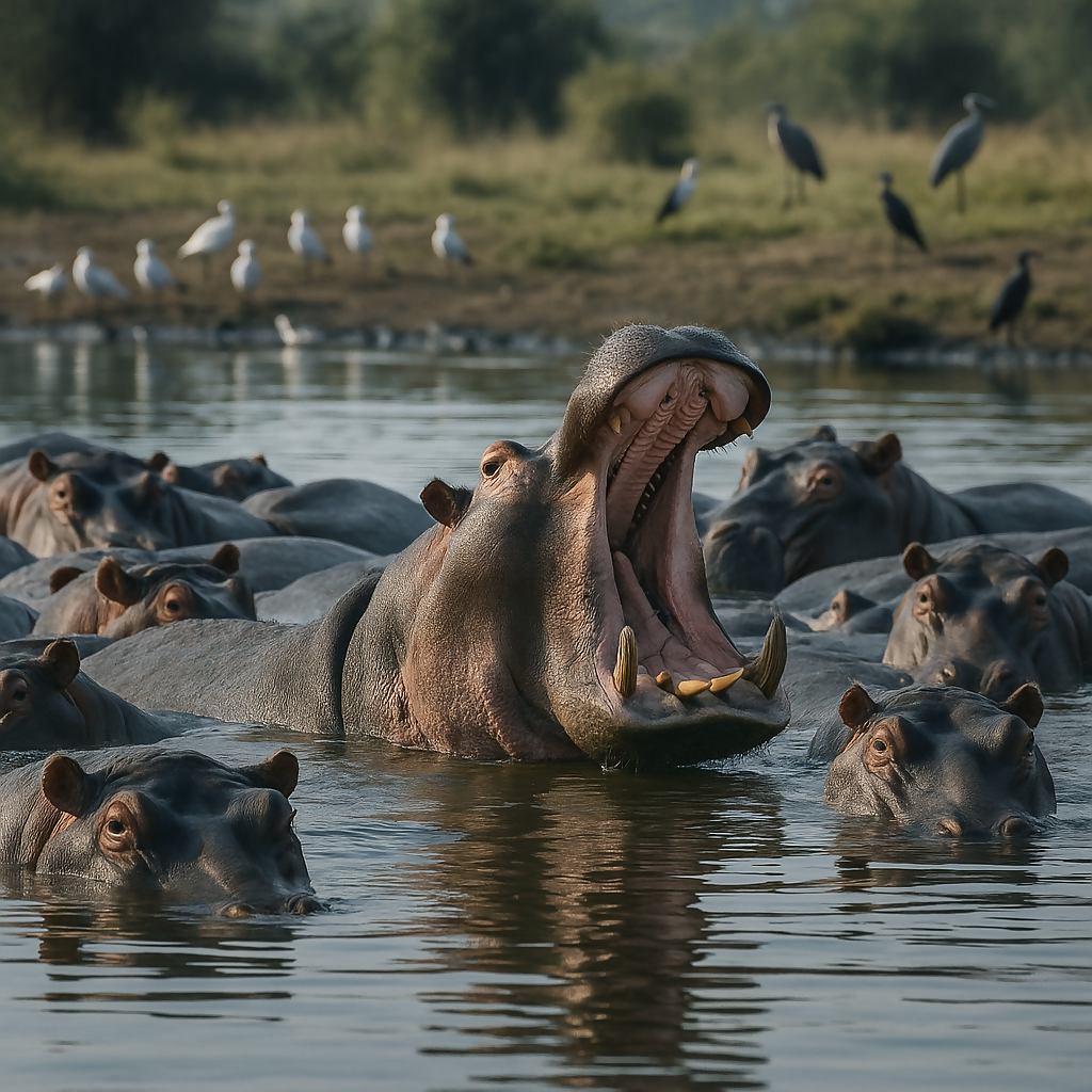 Hippos - Lake Manyara Tanzania- Africa - Rendered - Digital file Digital My Custom Designs PDF