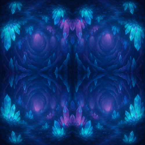 Water and Ocean - Crystal Reef Caves With Glowing Interiors - Pattern - Digital File