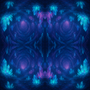 Water and Ocean - Crystal Reef Caves With Glowing Interiors - Pattern - Digital File