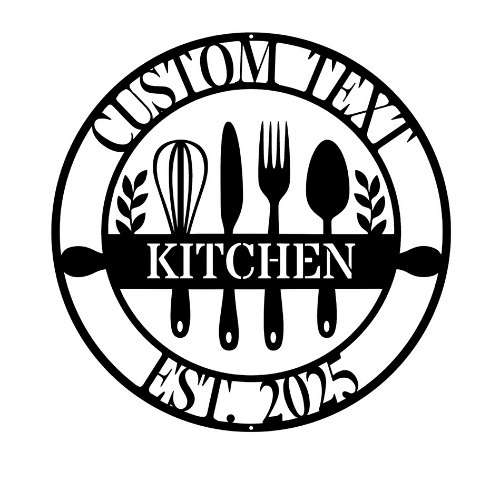 Custom Text Utensil - Metal Sign - Home Decor - Digital File Digital My Custom Designs ZIP File