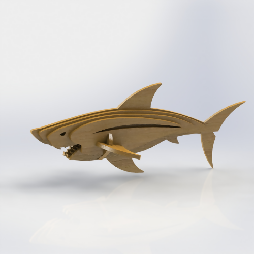 Shark - 3D Puzzle Project - Laser Cut Zip File - Digital File Digital My Custom Designs ZIP File