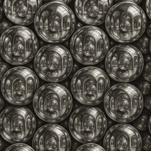 Fantasy and Myth - Mirror World Orbs With Infinite Reflections - Pattern - Digital File Digital My Custom Designs PDF