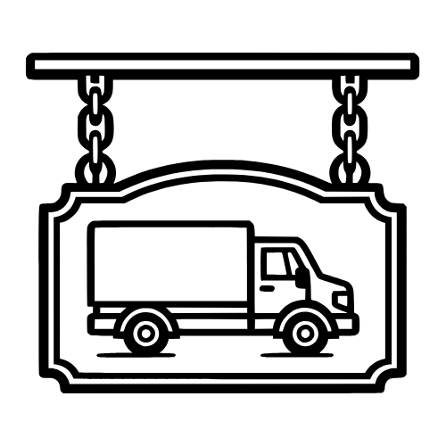 Hanging Sign with Chains and Truck Outline - Vector Graphics - Digital File Digital My Custom Designs PDF