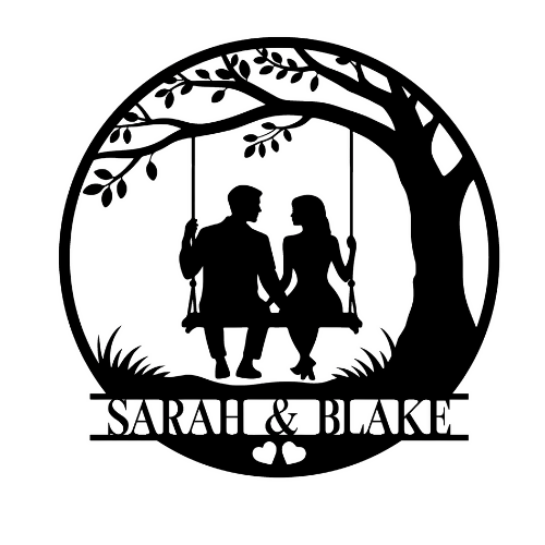 Bench Swing Couple - Wall Home Decor - Digital File Digital My Custom Designs ZIP File