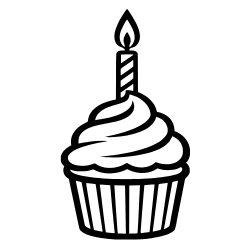 Cupcake with Candle - Digital File - XCS Friendly