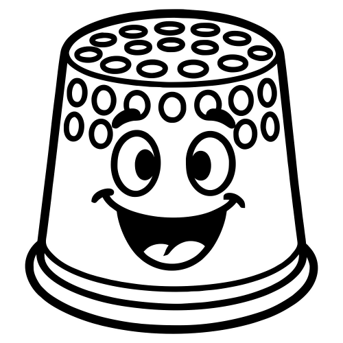 Cartoon Thimble Smiling - Digital File - XCS Friendly Digital My Custom Designs PDF