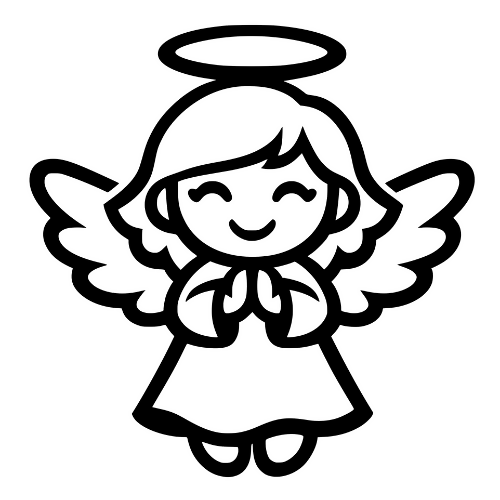 Cartoon Angel Smiling - Digital File - XCS Friendly Digital My Custom Designs PDF